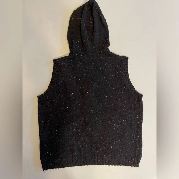Woolrich Black Flecked Button down Hood Vest Size XL - Picture 2 of 6